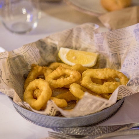 Fried battered calamari