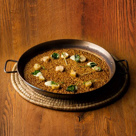 Arròs vegetal amb porro confitat