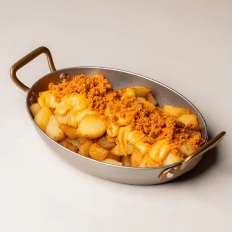 Bravas with minced chorizo
