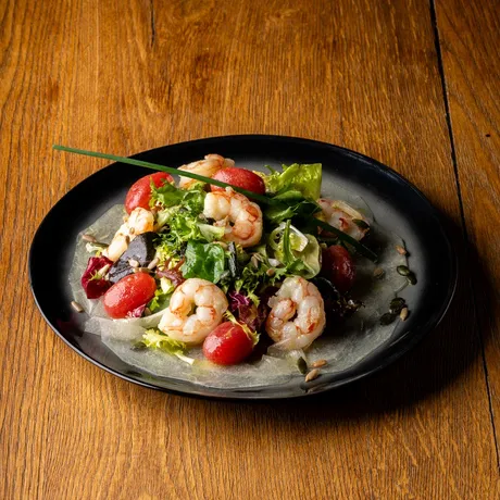 Ensalada con melón y gambas